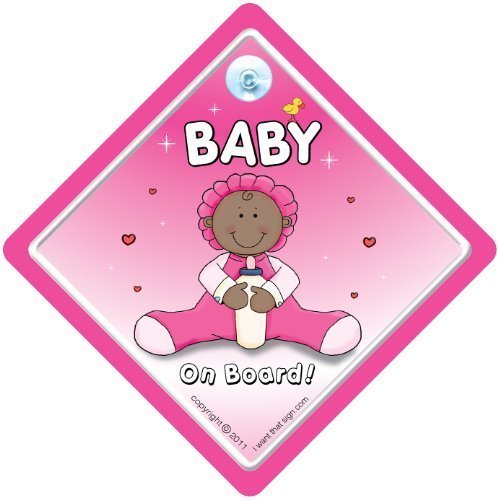 תינוק iwantthatsign.com תינוק על סימן רכב, נכד על הסיפון, שלט ילד, רגליים ורודות תינוק שחור, תינוק על