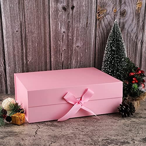 קופסת מתנה מגנטית, 32 x 26 x 10.5 סמ קופסת מתנה יוקרתית יוקרתית עם סרט קופסאות נוכחיות עם מכסים קופסת מתנה מלבן