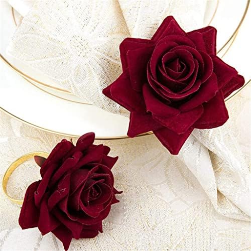 DLVKHKL 10 יחידות צורת אדום צורה אדומה אבזם אבזם מפיתת טבעת טבעת חתונה מסיבת חתונה שולחן שולחן