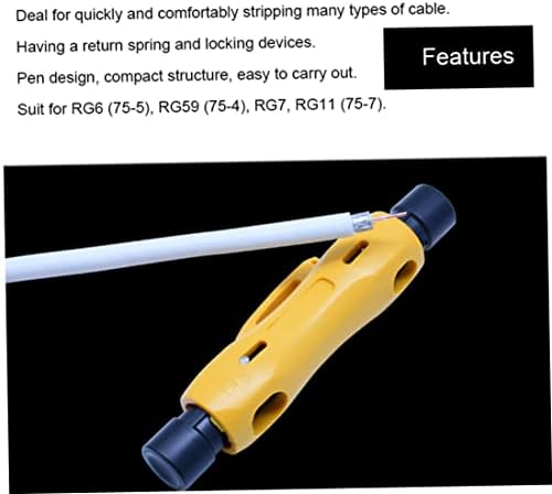 Tuimiyisou כפול חפץ כפול חשפנית כבלים קואקסיאליים חשפנית חוט תיל עבור RG7/11 2 יחידות כבלים ושרוול הגנה
