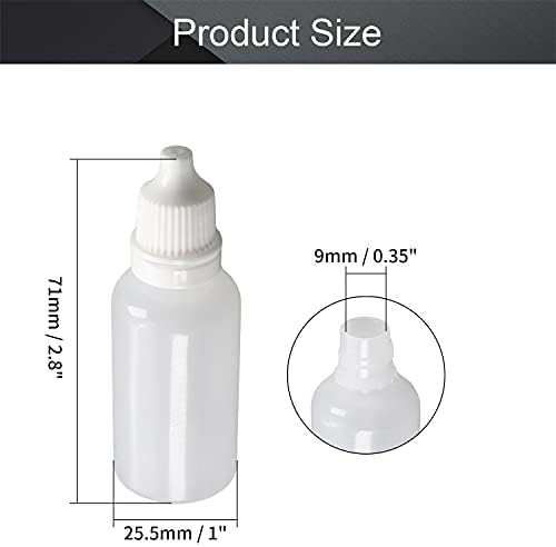 בקבוקי טפטפת פלסטיק עין מעבדה 0.7 עוז 10 יחידות, 20 מיליליטר טפטפת נוזל עיניים סחיטה פה דק דרך בקבוק אחסון חותם