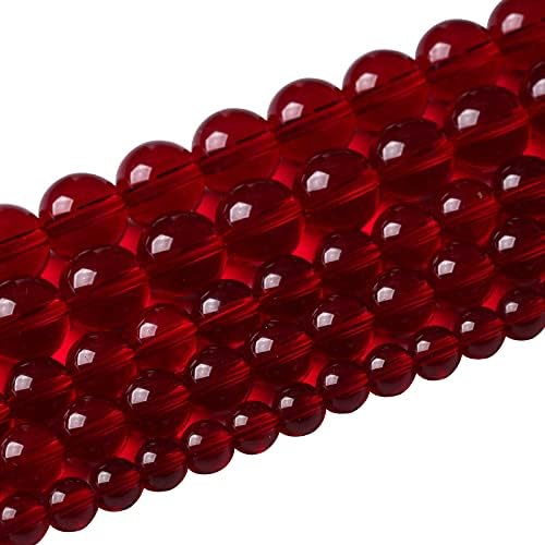 חלק גרנט אדום זכוכית קריסטל עגול חרוזים רופפיםעבור תכשיטי ביצוע עשה זאת בעצמך צמיד שרשרת אביזרי 6 ממ 68 יחידות