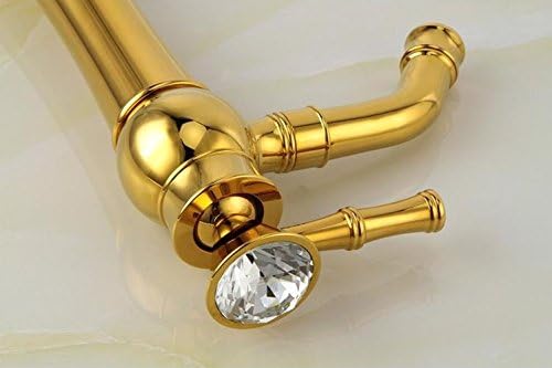 ברז אגן אמבטיה חדר אמבטיה ברז זהב רכוב ידית יחידה בודד כיור מים קרים