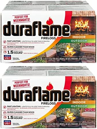 Duraflame 2.5 קילוגרם 1.5 שעות צריבה כוויות פנים/חיצוניות-תחליף מושלם של יומן אש לאח שלך, נהדר למדורה,