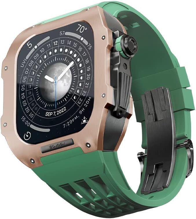 Bezel Titanium Titanium להקת Azanu עבור Apple Watch 8/7 Apple Mod Watch Accessory החלפת טיטניום יוקרה תואם