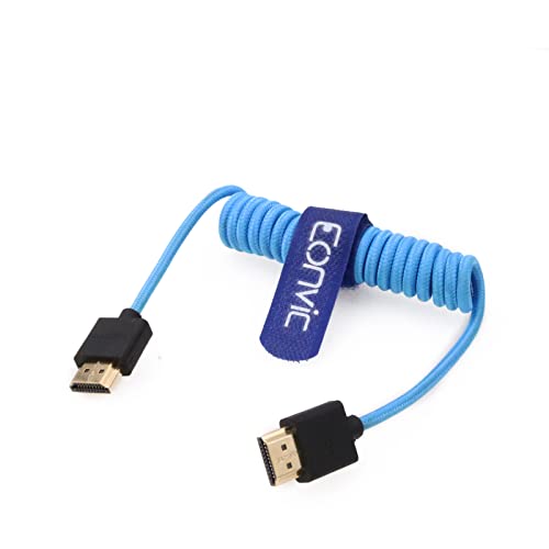 Eonvic 2.1 HDMI כבל מפותל 8K HDMI לכבל HDMI מהירות גבוהה HDMI דק זכר למאריך זכר כבל מפותל קלוע לאטומוס