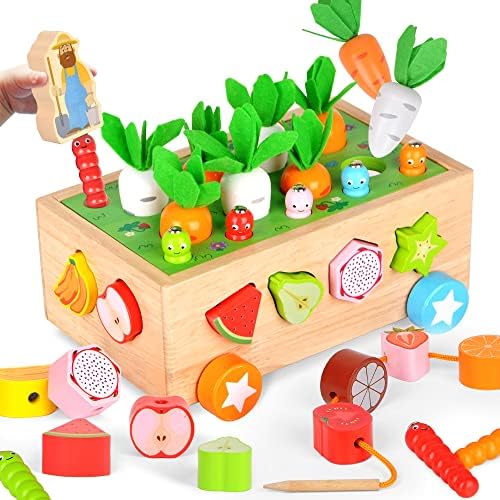 מונטסורי צעצועי עץ חינוכיים למידה צעצועי עבור 1 2 3 4 שנה ישן, פעוט ילד ילדה צעצוע מתנת עץ בגיל רך