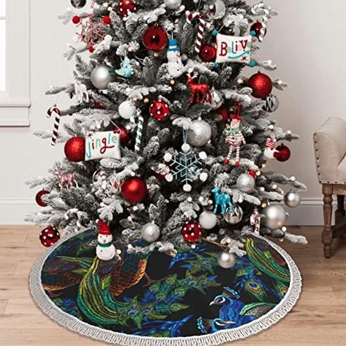חצאית עץ חג המולד עם ציצית טווס חג המולד ליל כל הקדושים ליל כל הקדושים חצאית עץ עיצוב ראש השנה 48