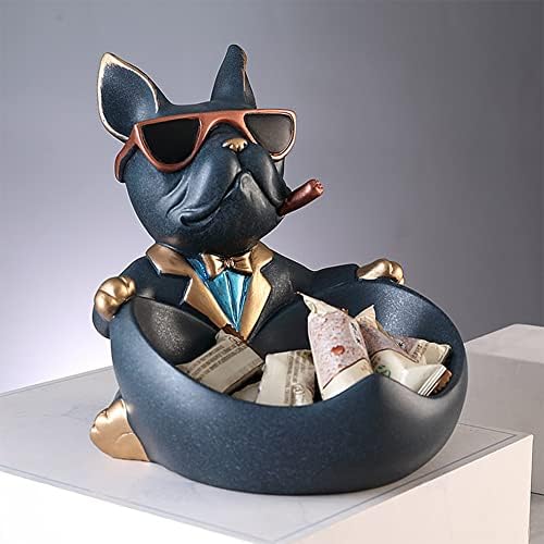כלב צלמית כלב פסל אחסון תיבת צלחת ממתקי עגיל תכשיטי קישוט ארגונית מחזיק עיצוב הבית נוי מלאכות אמנות פיסול