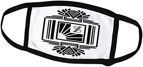 3 מונוגרמות רוז ראס בילינגטון - ארט דקו ראשוני ז-מונוגרמה אות ז-שחור על לבן ארט דקו ראשוני-מסכות פנים