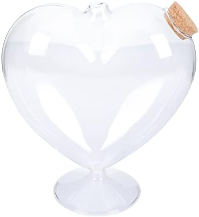 צנצנות אליפיס מייסון צנצנות זכוכית בצורת לב בקבוק זכוכית צלול עם פקק פקק אוריגמי אוריגמי אגרטלי