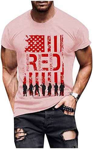 חולצת טריקו לגברים אמריקה דגל פטריוטי מודפס