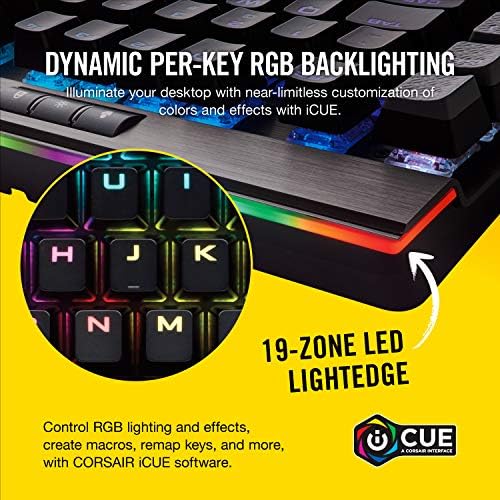 Corsair K95 RGB פלטינה מקלדת משחקי מכניים - גימור שחור וחוות לילה RGB - ביצועי נוחות מכוונים FPS/MOBA עכבר משחק