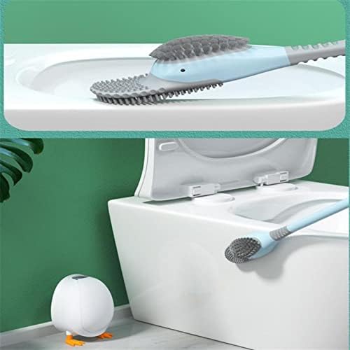 Amabeamts מברשת שירותים נושמת מברשת שירותים נושמת הוכחת דליפת מים עם בסיס סיליקון WC ראש שטוח גמיש זיפים רכים גמישים