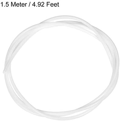 צינור PTFE UXCELL 4.9ft - ID 2 ממ x OD 3 ממ נימה 1.75 למדפסת תלת מימדית לבן