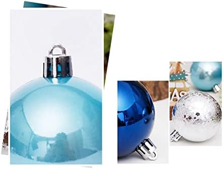 30 יחידות כדורי חג מולד 6 סמ לכדורי חג מולד כחולים בעץ קישוטי קישוטים מפלסטיק תליונים ביתיים