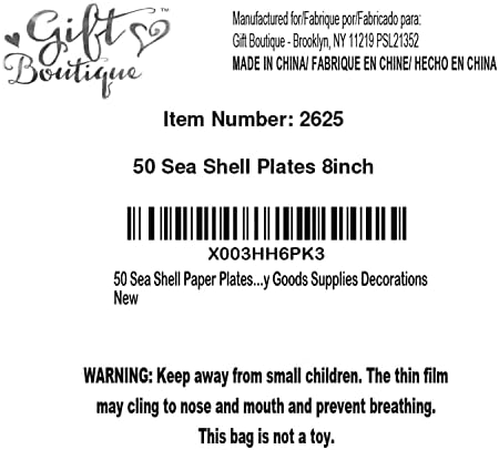 50 ים פגז נייר צלחות 8 צדף מסולסל בצורת חד פעמי ארוחת ערב צלחת כלי שולחן בז' צדפות עיצוב עבור חוף בריכת מנגל