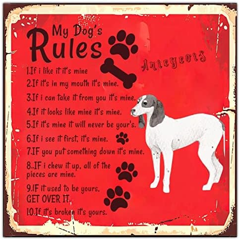 מצחיק מתכת כלב סימן שלי כלב של כללים רטרו לחיות מחמד דלת קולב עם מצחיק חיות מחמד כלב אומר אלומיניום מתכת