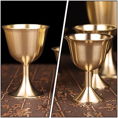 4 יחידות ללא גזע משקאות כוס מתכת פליז זכוכית מים כוסות שולחן ביתי נר גהי דקורטיבי יוקרה זהב משקפיים