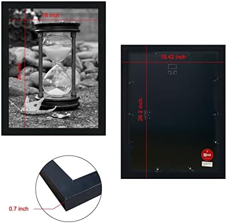 מסגרת פוסטר 18 על 24 בשחור עם סט פרספקס מלוטש של 5 פורמטים אופקיים ואנכיים עם חומרת תלייה כלולה