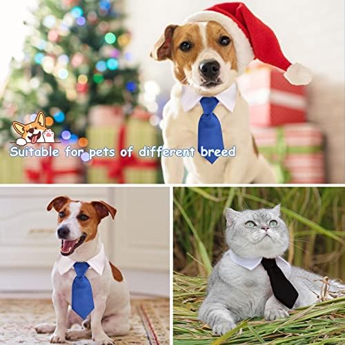 Hacraho Pet פרפר פרפר עניבה ועניבת צוואר, 4 חתיכות מתכווננות לתלבושת חיית מחמד מתכווננת צווארון צווארון גור חתונה