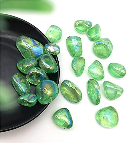 ZYM116 100 גרם טיטניום ירוק אורה אלקטרוליזציה קוורץ קריסטל אבנים מפותלות ריפוי אבנים טבעיות ומינרלים