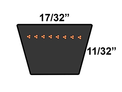 D&D Powerdrive 17515 חגורת החלפת מנוע ווקשה, 17, 1 -להקה, 51.77 אורך, גומי