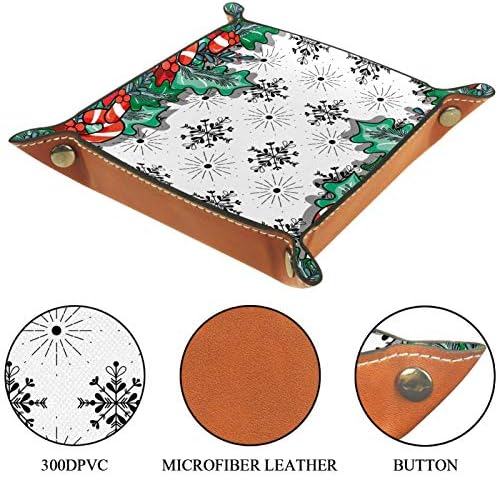 Lyetny Vintage חג המולד קלאסי מארגן דפוס מגש מגש אחסון מיטה מיטה קאדי שולחן עבודה מגש החלפת ארנק