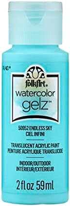Polkart צבע מים Gelz צבע מלאכה אקרילי, שמיים אינסופיים 2 fl oz ג'ל שקוף צבע אקרילי מושלם לפרויקטים של אומנויות