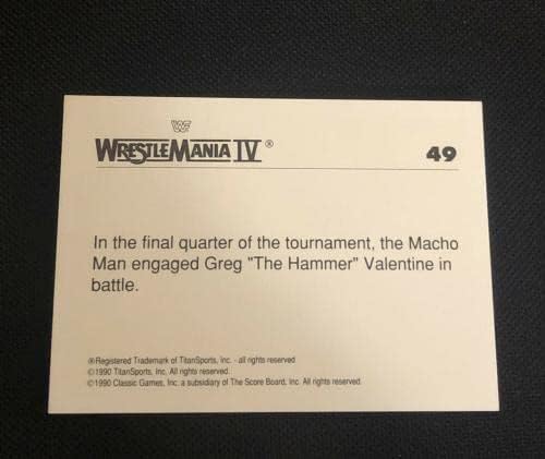 גרג הפטיש ולנטיין 1990 קלאסי WWF Wrestling חתום כרטיס חתימה - תמונות היאבקות חתימה