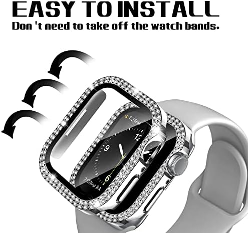 AIMUWA Apple Watch Case 40 ממ סדרה 6/5/4/SE עם מגן מסך זכוכית, Sparkle Diamond Diamond Apple