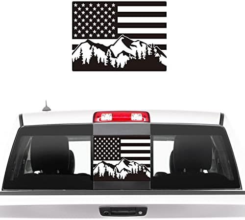 יוקאוטו אחורי אחורי חלון אמצעי מדבקות מתאימה לטויוטה טקומה 2005-2015 סצנת ההר סצנת דגל אמריקאי מדבקות