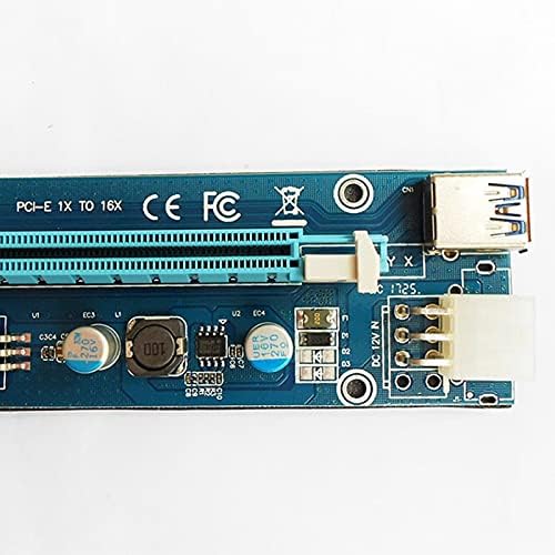 מחברים PPYY-2PCS VER006C PCI-E RISER CARD PCIE 1X עד 16X מאריך 60 סמ USB ​​3.0 כבל SATA עד 6 PIN
