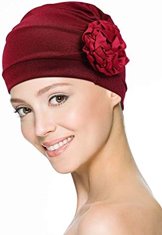6 חתיכות נשים טורבן פרח כובעי אלסטי כפת מטפחת בציר כיסוי ראש כובעים