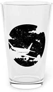 בירה זכוכית ליטר 16 עוז הומוריסטי טייס משנה נוסטלגי מטוסי מטוס מאהב מצחיק 16 עוז