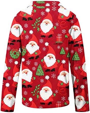 נשים חולצה אופנה חג המולד כפתור צווארון חולצות ארוך שרוול חולצות סוודר חג המולד בציר הדפסת טוניקת חולצה