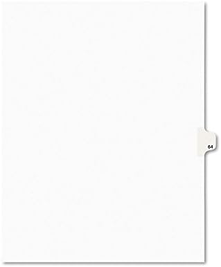 אייברי 01064 בסגנון אייברי משפטי התערוכה צד הכרטיסייה מחלק, כותרת: 64, מכתב, לבן, 25 / חבילה
