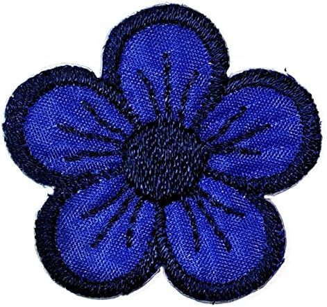 קליינפלוס 3 יחידות. מיני כחול דייזי פרח לתפור ברזל על תיקון רקום אפליקצית מלאכה בעבודת יד בגדי