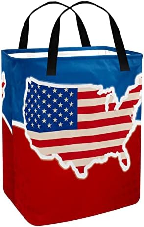 ארה ב אמריקאי מפת דגל הדפסת מתקפל סל כביסה, 60 ליטר עמיד למים סלי כביסה כביסה סל בגדי צעצועי אחסון