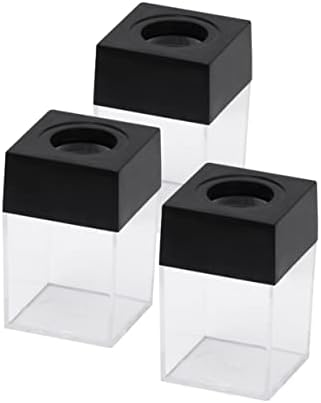 3 יחידות תיבת ברור מיכל שחור קלסר שחור ארגונית בינס משרד נייר קליפים מחזיק נייר קליפ מקרה נייר קליפ