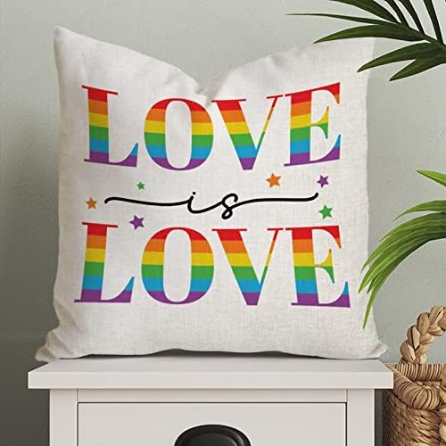 אהבה היא אהבה לזרוק כרית כיסוי כרית ביום האהבה מארז גאווה הומוסקסואלית קשת להטבים מאותו מין כרית