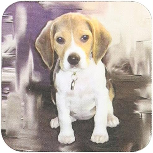 3drose Beagle Coaster, Soft, סט של 8