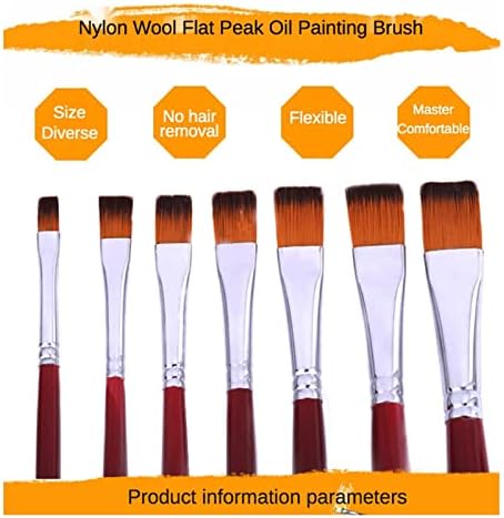 BHVXW שני צבעים ניילון שיא שטוח עט שמן 12 סטים של מברשות מברשות בצבעי מים אמנות