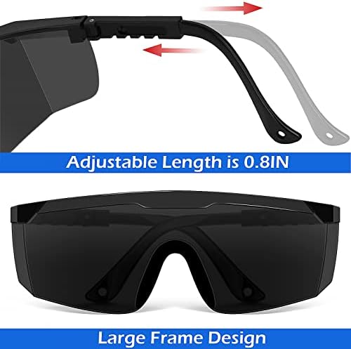 OXG 6 זוגות משקפי בטיחות עם מקדשים הניתנים להערכה, ANSI Z87.1 מוסמך אנטי ערפל משקפי בטיחות