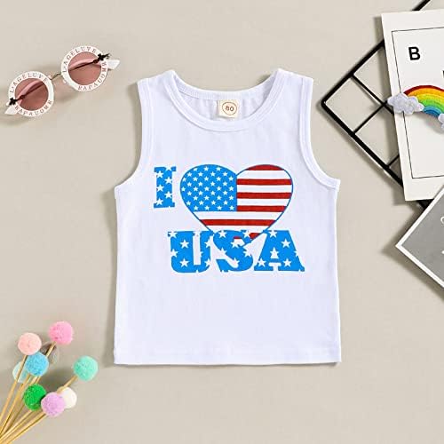 ילדה פעוט נובו 4 ביולי תלבושת הלטר רומפר חולצה שרוול קצר דגל אמריקה דגל פעמון מכנסיים בקיץ בגדי קיץ