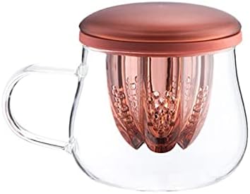 כוס תה זכוכית עמידה בחום של Dodouna עם פילטר ומכסה קריאייטיב פשוט קיבולת גדולה קיבולת ביתית כוס תה