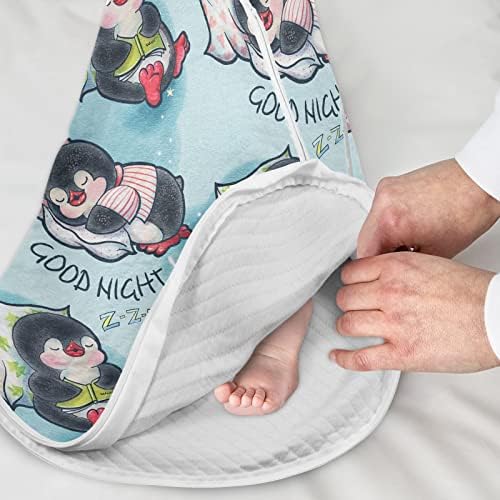 VVFELIXL פינגווין ניטרלי ישן שק שינה לתינוק, שמיכה לבישה לתינוק, שק שינה פעוט, חליפת שינה לתינוקות יילודים תינוקות
