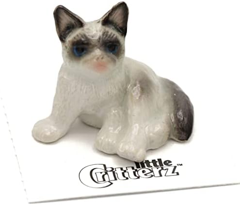 Critterz Little CAT - חתול גרמפי - עיצוב בית צבעוני מתנה ליום הולדת מתנה לחיה מיניאטורה חרסינה
