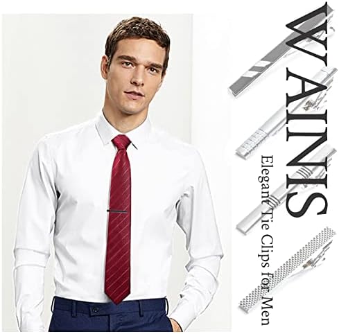 וויני 16 יחידות עניבת בר קליפ, עניבת נקודת סימון סיכות עניבת קליפים לגברים כסף עניבה בר קמצוץ קליפ סט מתכת נועלים