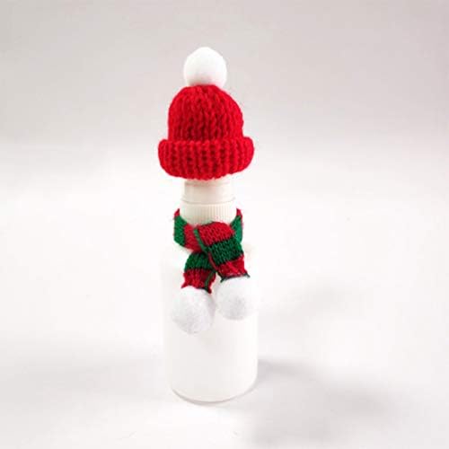 גלפדה 40 יחידות מיני סנטה כובעי חג המולד מיני סנטה כובעי צעיף עבור מלאכות יין בקבוק לסרוג צעיף בובת